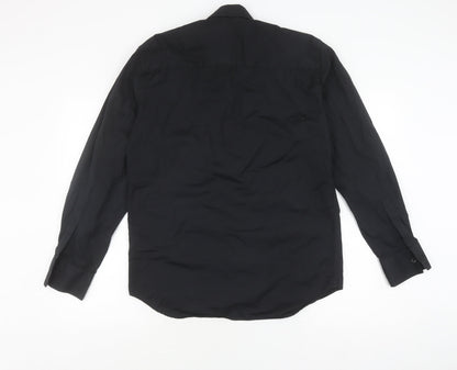 Lineadirection Men's Black Long Sleeve Casual Shirt M