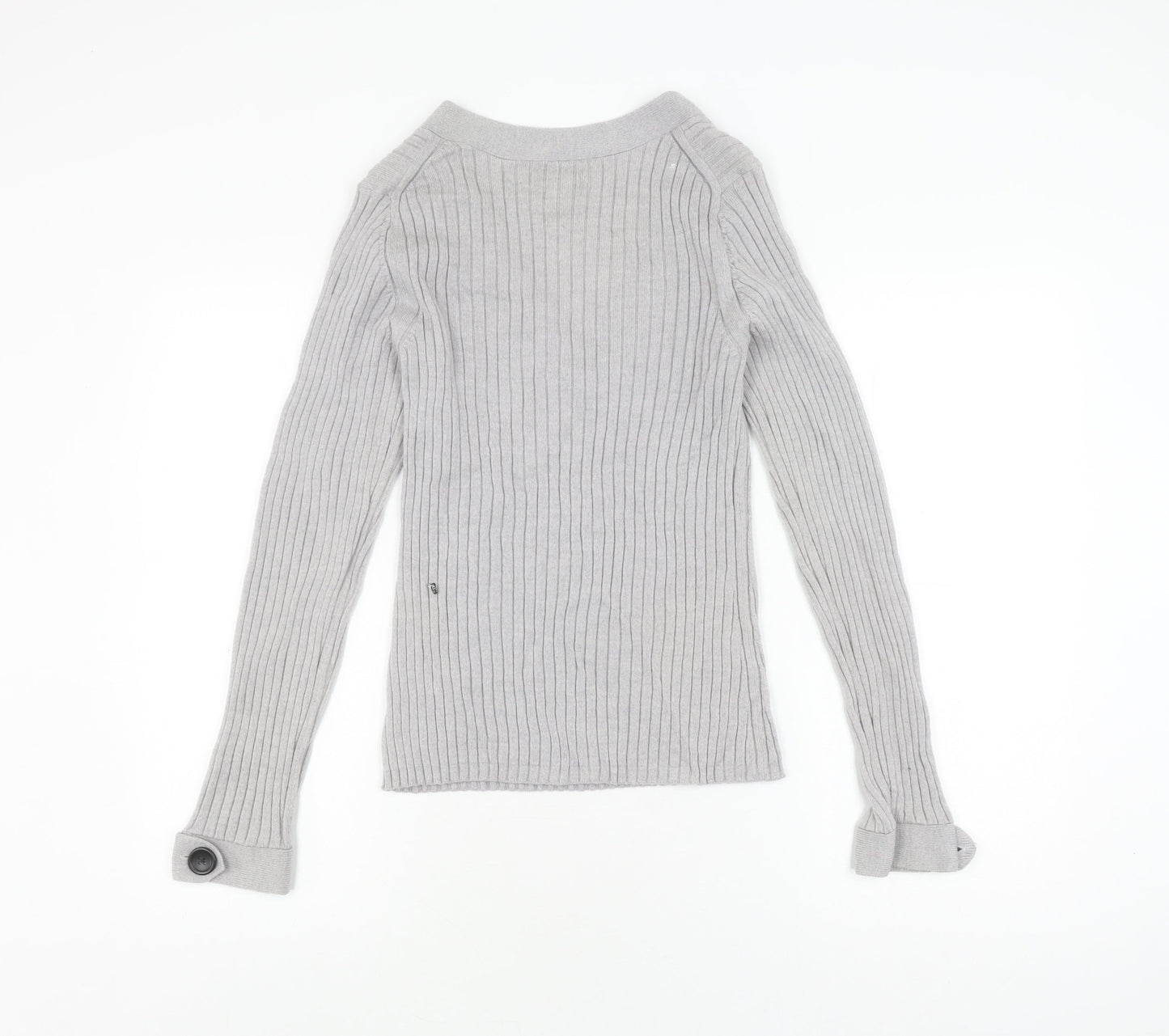 Banana Republic Women's Grey V-Neck Pullover Jumper L