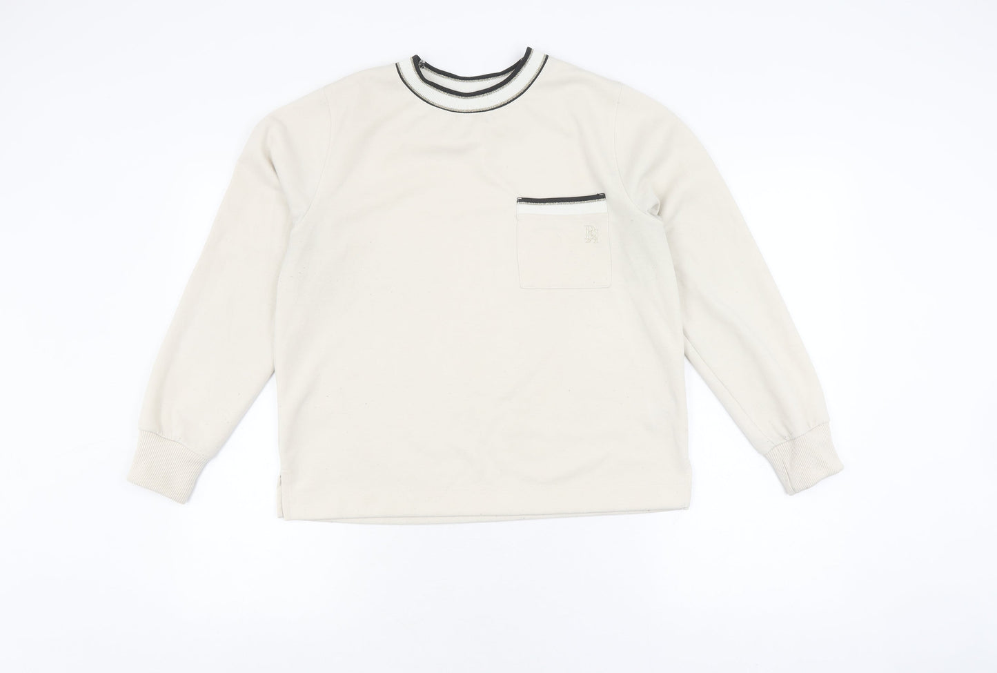 River Island White Pullover Sweatshirt, S, Unisex