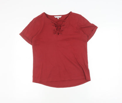 Womens UK Size 10 Red Herring Red  T-Shirt