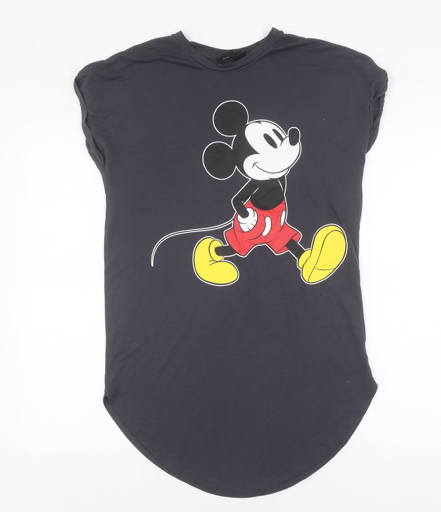 Womens UK Size XS Disney Black Basic T-Shirt
