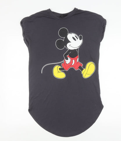 Womens UK Size XS Disney Black Basic T-Shirt
