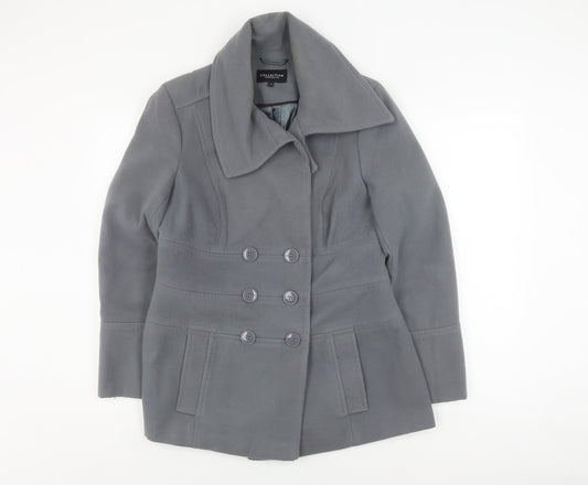 Womens UK Size 14 Debenhams Grey Pea Coat