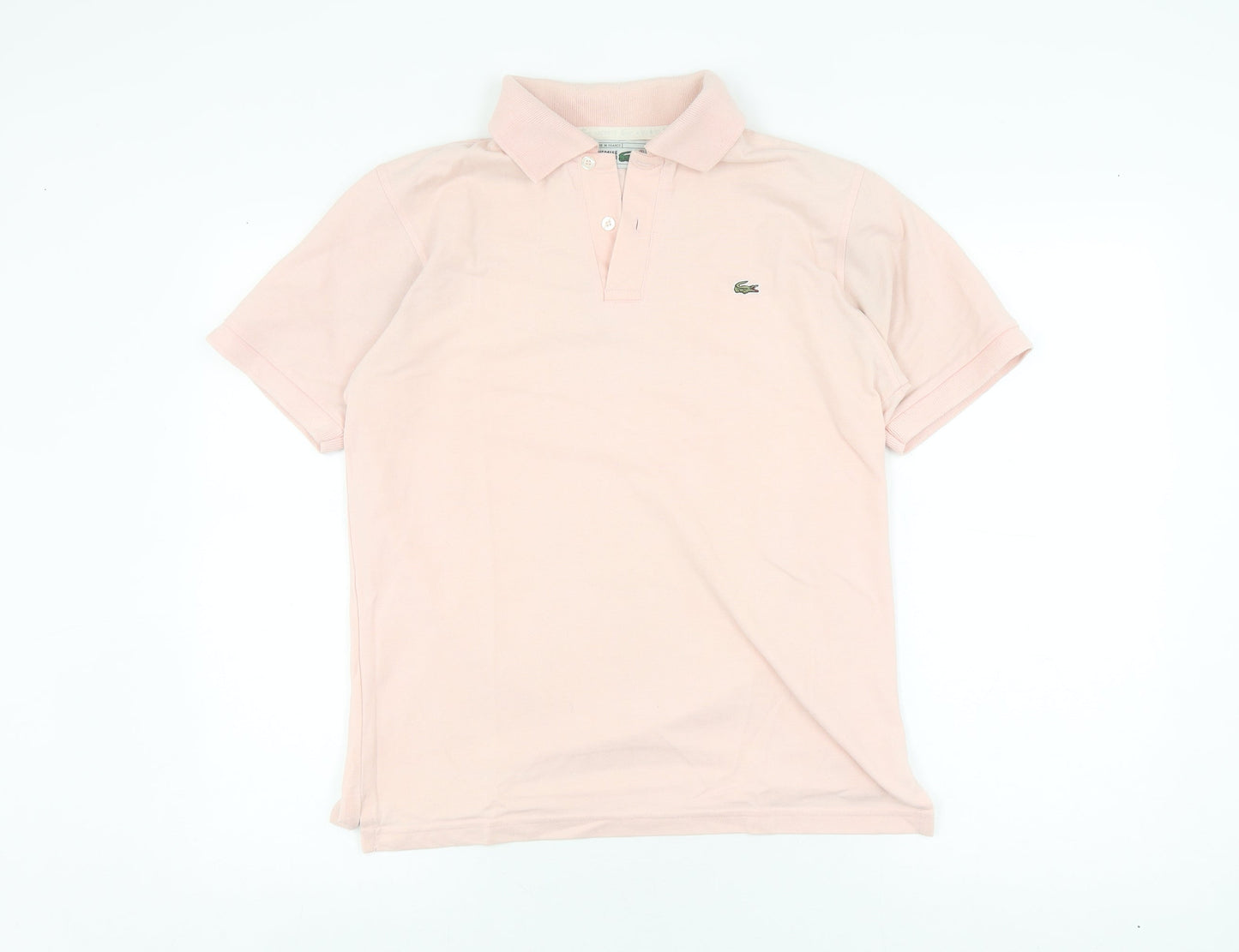 Lacoste Men's Pink Cotton Polo Shirt Size S