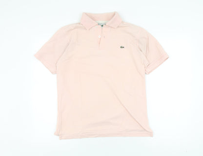 Lacoste Men's Pink Cotton Polo Shirt Size S