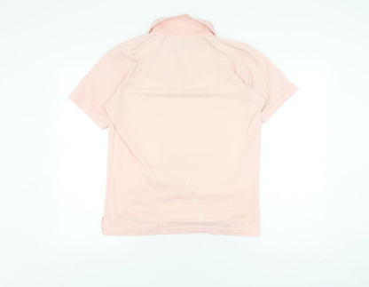 Lacoste Men's Pink Cotton Polo Shirt Size S