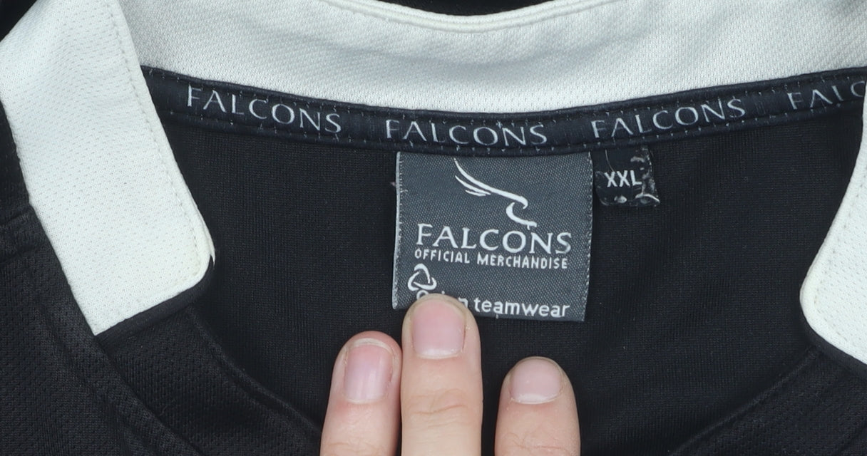 Falcons Men's Black 2XL Jersey V-Neck Short Sleeve Top