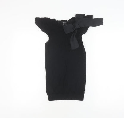 Womens UK Size S MNG Black Basic Blouse
