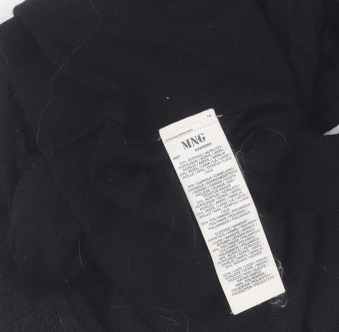 Womens UK Size S MNG Black Basic Blouse