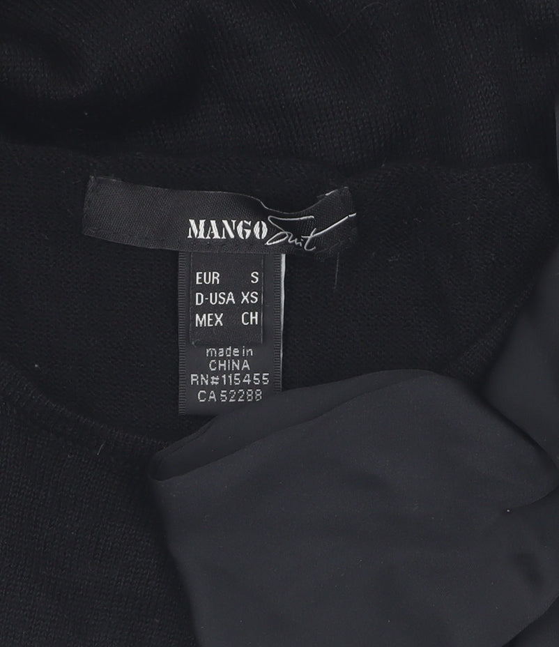 Womens UK Size S MNG Black Basic Blouse