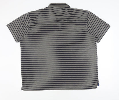 Stone Bay Men's Grey Striped XXL Golf Polo Shirt