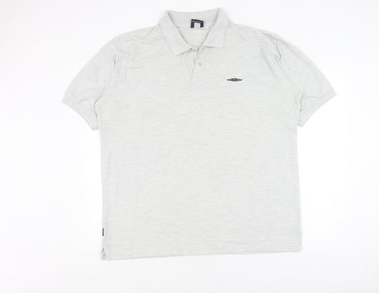 Umbro Men's Grey Polo Shirt 2XL Short Sleeve