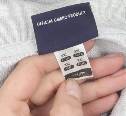 Umbro Men's Grey Polo Shirt 2XL Short Sleeve