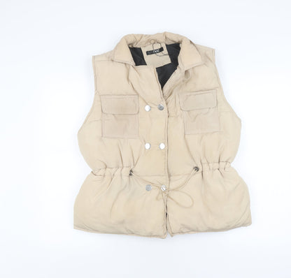 Quiz Women's Beige Waistcoat L Elastic Waist Casual