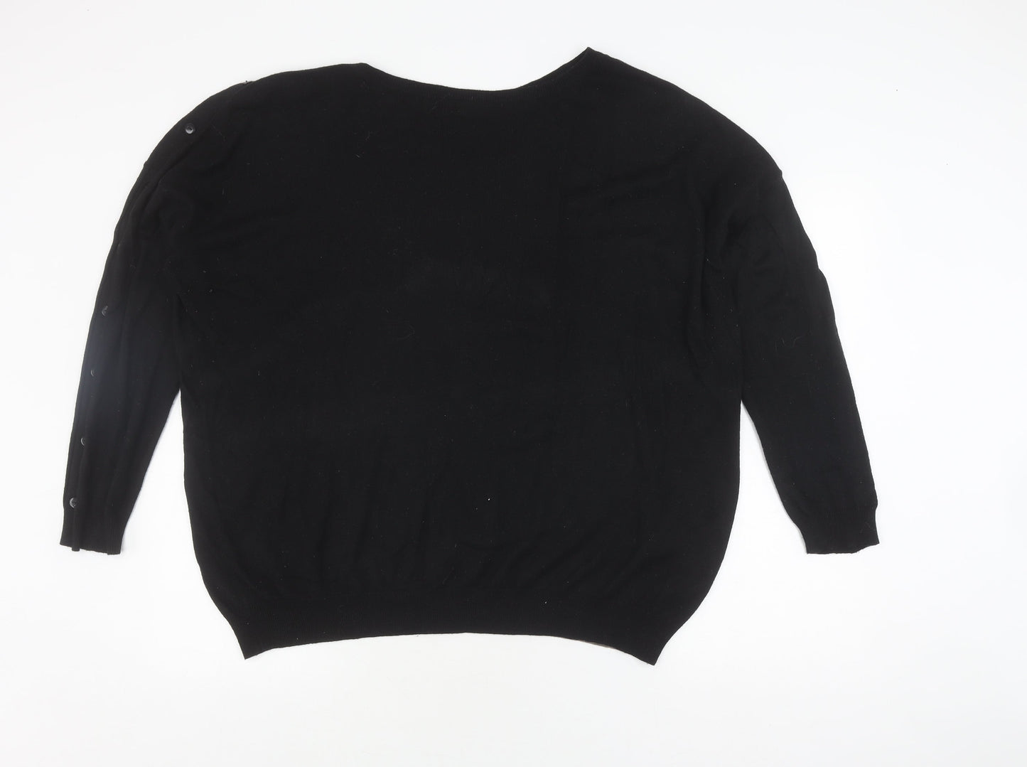 Wallis L Black Geometric Long Sleeve Jumper