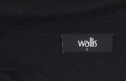 Wallis L Black Geometric Long Sleeve Jumper