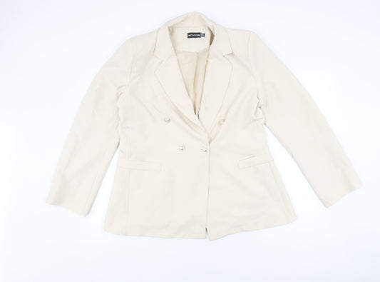 PRETTYLITTLETHING Women Ivory Blazer UK 14 Regular Fit