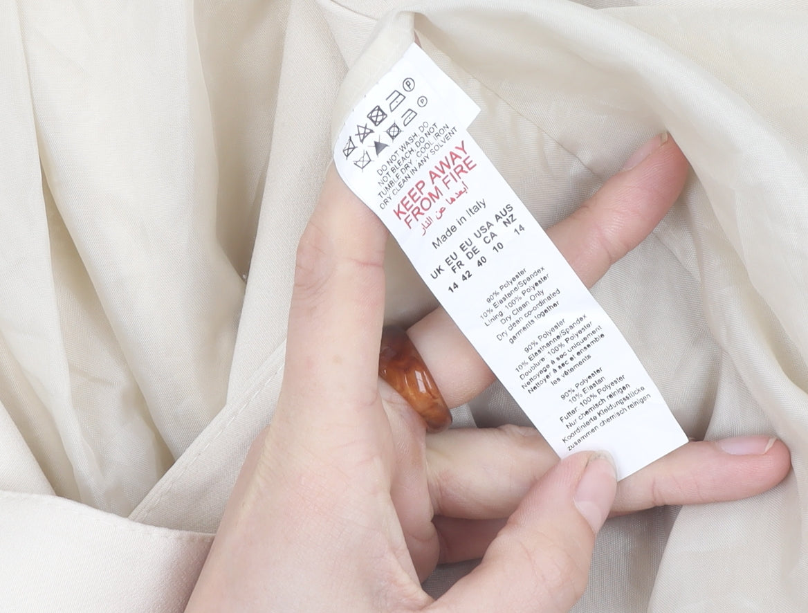 PRETTYLITTLETHING Women Ivory Blazer UK 14 Regular Fit