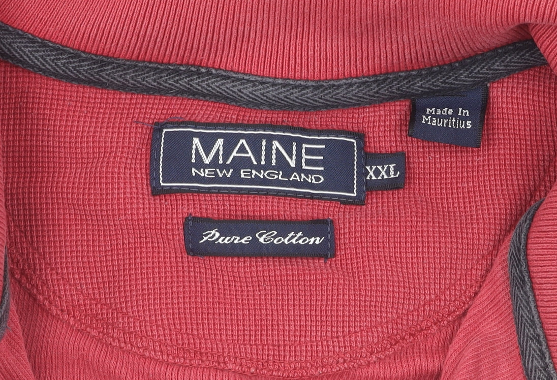 Maine New England Men's Red Polo 2XL Short Sleeve