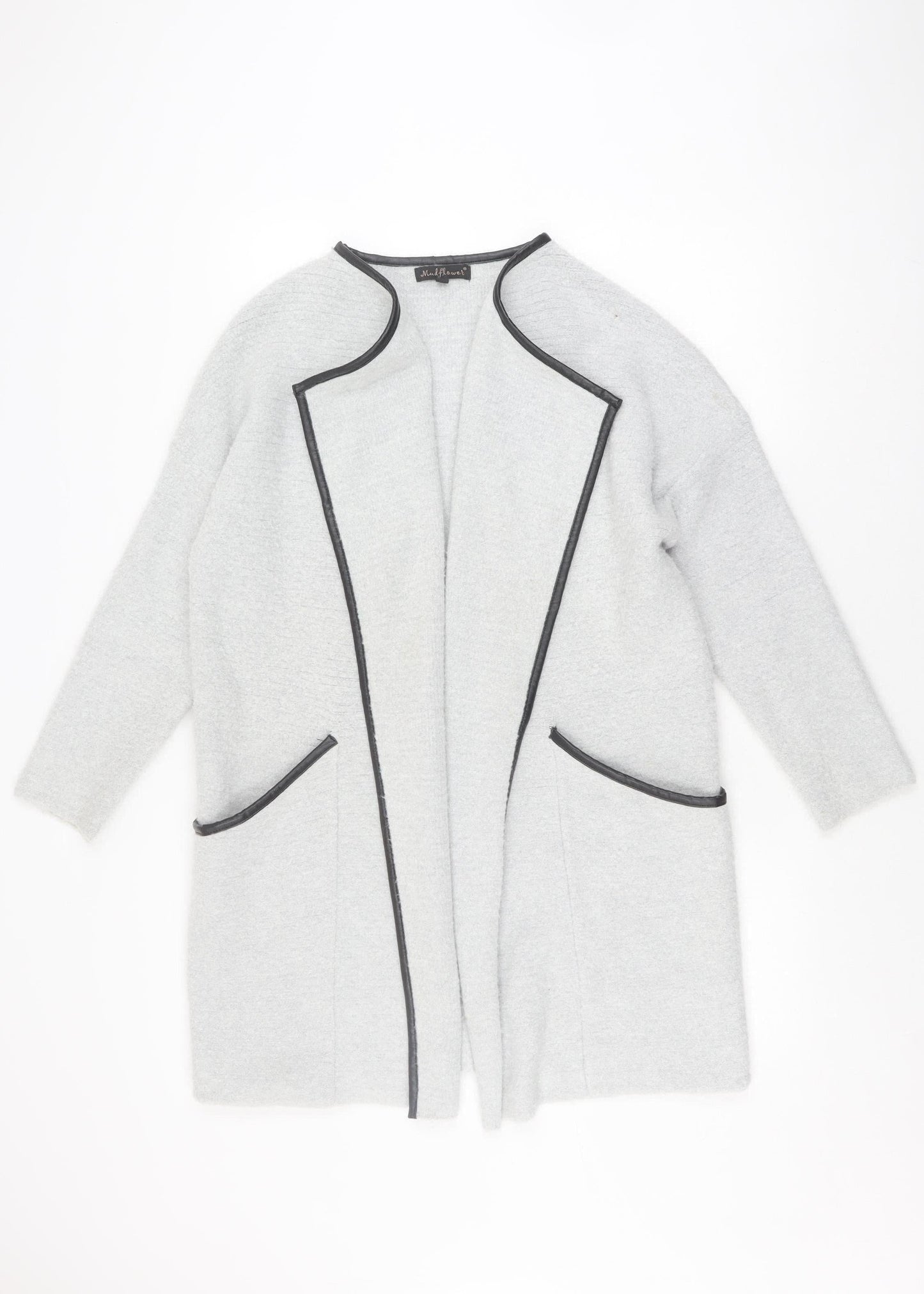 Mudflower Womens Grey Coatigan, M/L, Casual Mid-Length
