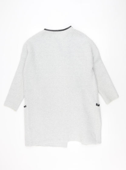 Mudflower Womens Grey Coatigan, M/L, Casual Mid-Length