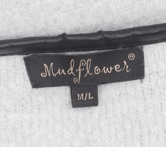 Mudflower Womens Grey Coatigan, M/L, Casual Mid-Length
