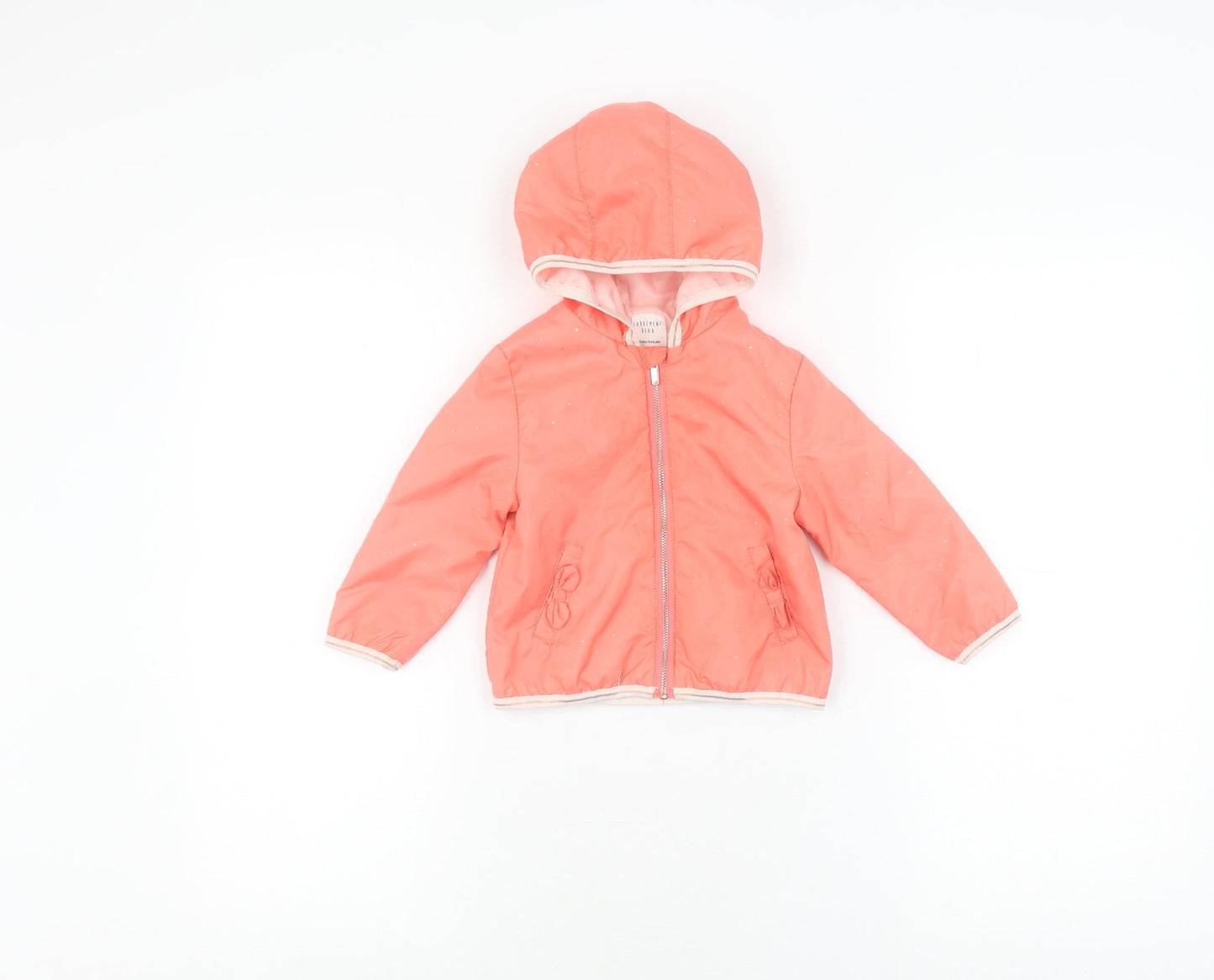 Carrément Beau Girls Pink Puffer Jacket 12-18 Months, Hooded