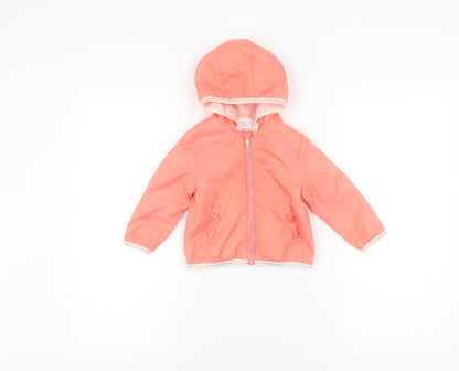 Carrément Beau Girls Pink Puffer Jacket 12-18 Months, Hooded