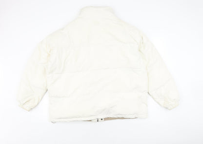 Women's White Puffer Jacket by The Barnet, Size 12, Winter Ready