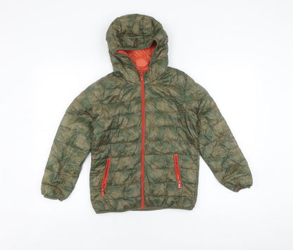 Bossini Boys Green Puffer Jacket 8-9 Years Full Zip