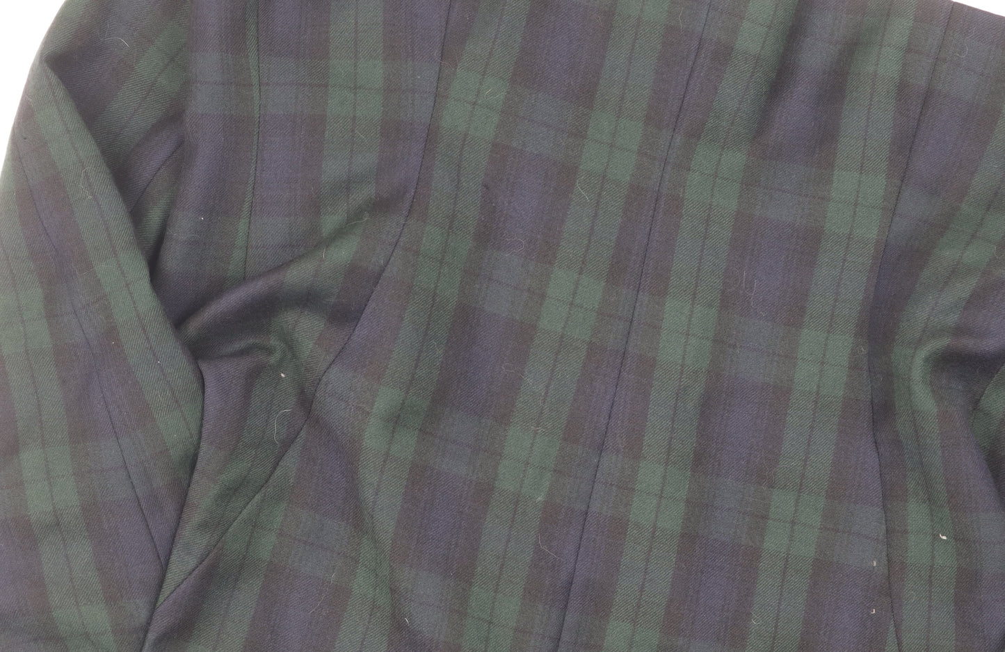 Marks and Spencer Women's Green Plaid Wool Blazer Size 12