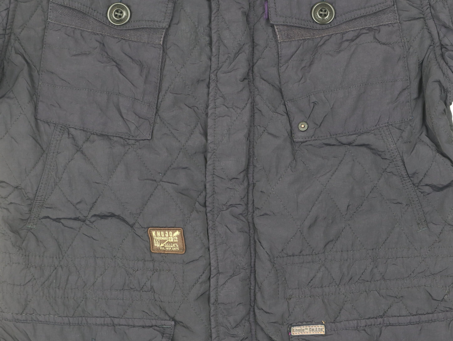Mens UK Size M Khujo Black Quilted Coat