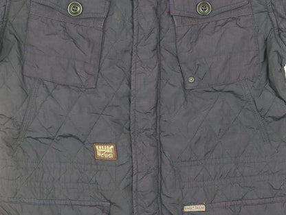 Mens UK Size M Khujo Black Quilted Coat