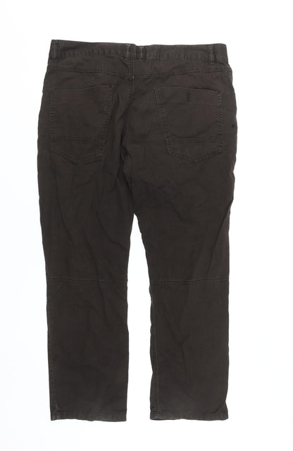 No Fear Men's Brown Cargo Trousers 36S Relaxed Fit