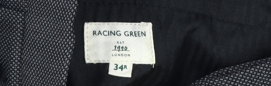 Racing Green Men's Grey Trousers 34 Regular Business