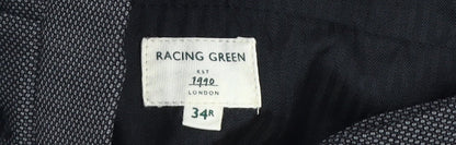 Racing Green Men's Grey Trousers 34 Regular Business