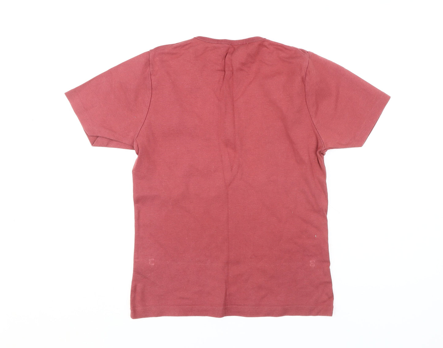 EWM Women's Red V-Neck Cotton T-Shirt Size 10-12