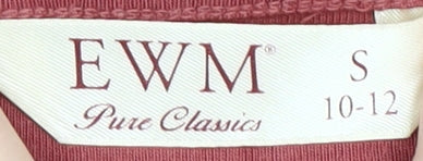 EWM Women's Red V-Neck Cotton T-Shirt Size 10-12