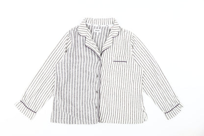 DKNY Women's Grey Striped Pyjama Top, Size L
