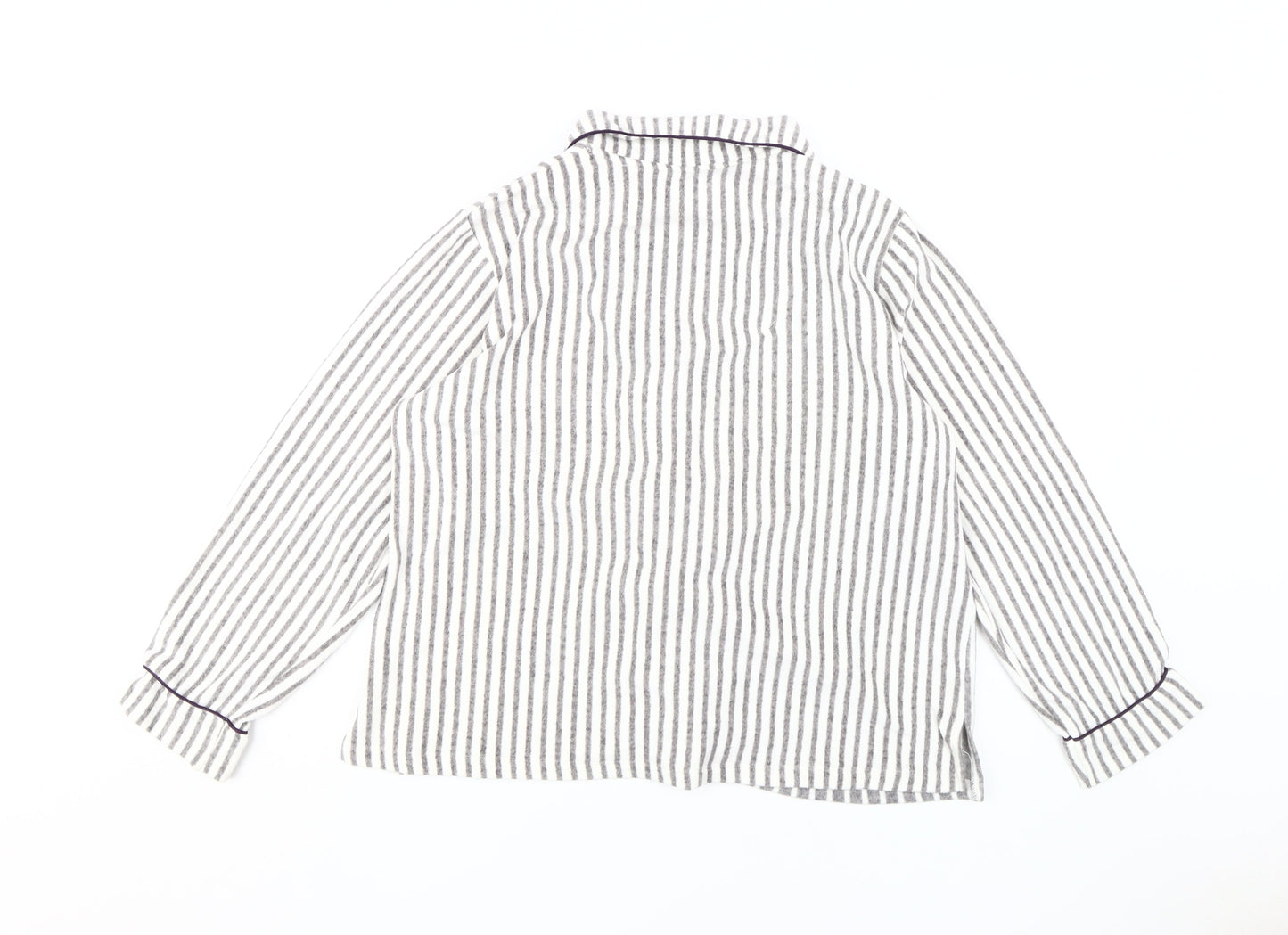 DKNY Women's Grey Striped Pyjama Top, Size L