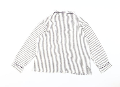 DKNY Women's Grey Striped Pyjama Top, Size L