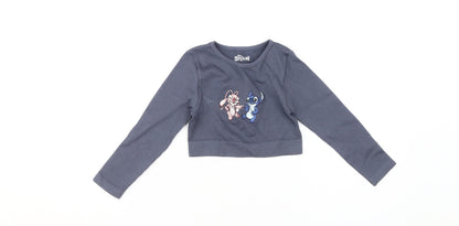 Primark Disney Stitch Women's Blue XS Cropped T-Shirt