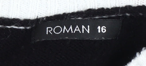 Womens UK Size 16 Roman Black Pullover Jumper