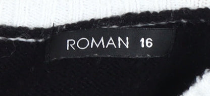 Womens UK Size 16 Roman Black Pullover Jumper