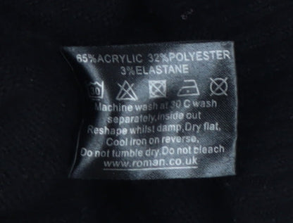 Womens UK Size 16 Roman Black Pullover Jumper
