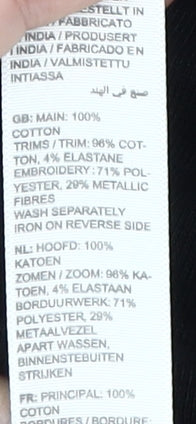 Fat Face Women's Black Long Sleeve Studded Dress