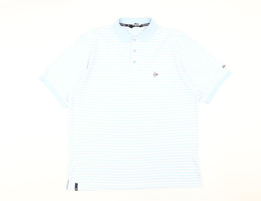 Dunlop Men's Blue Striped XL Golf Polo Shirt