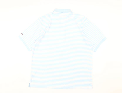 Dunlop Men's Blue Striped XL Golf Polo Shirt