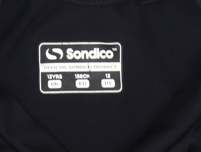 Sondico Boys' Black Football T-Shirt Long Sleeve 13 Years