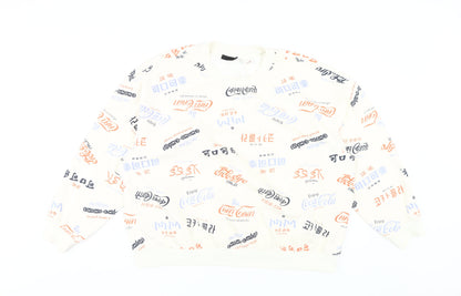 Coca-Cola Unisex White Sweatshirt 2XL Casual Pullover
